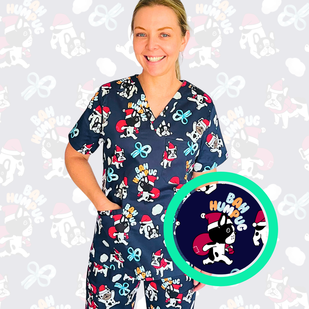 Bah Humpug Scrub Top