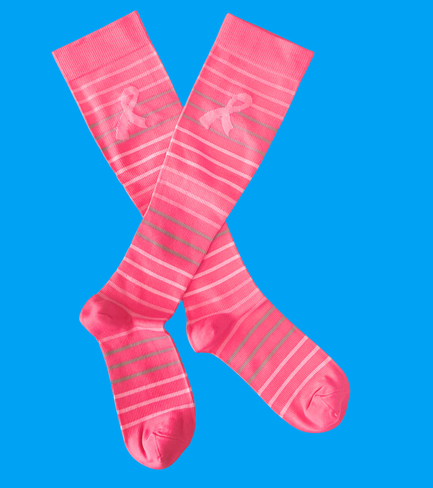 Pink Ribbon Compression Socks