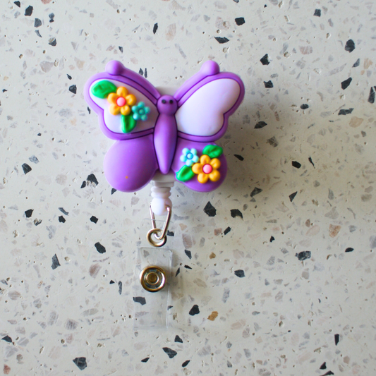 Purple Butterfly Badge Reel