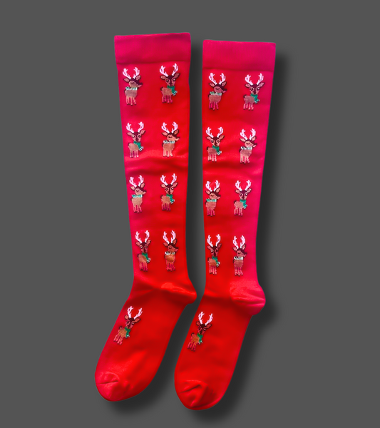 Reindeer Compression Socks