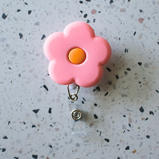 Pink Daisy Badge Reel