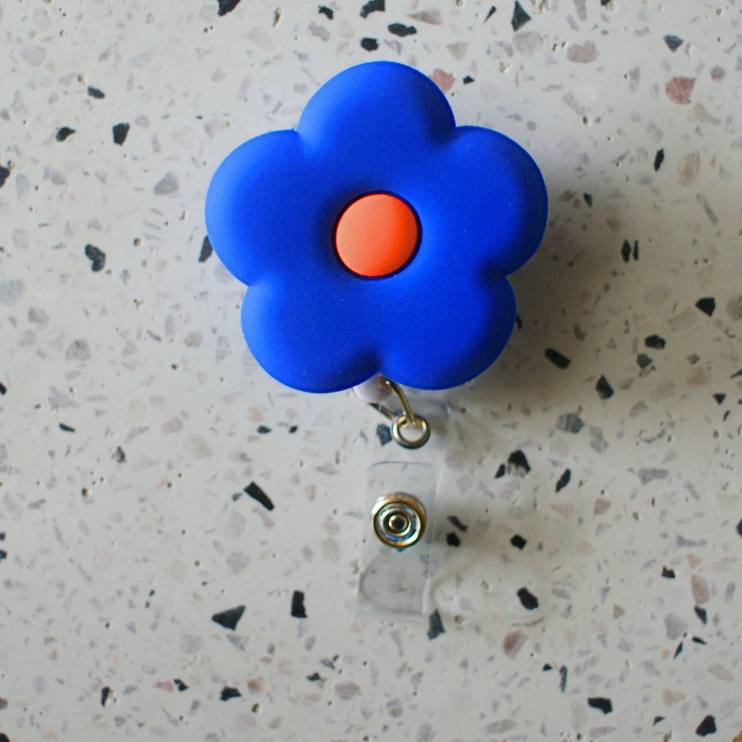 Blue Daisy Badge Reel