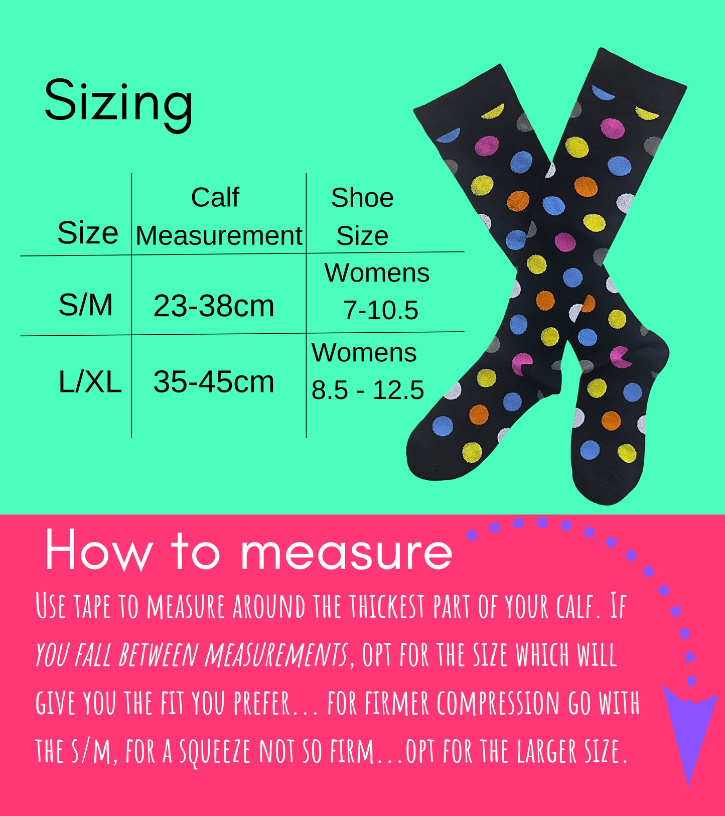 Polka Dot Compression Socks