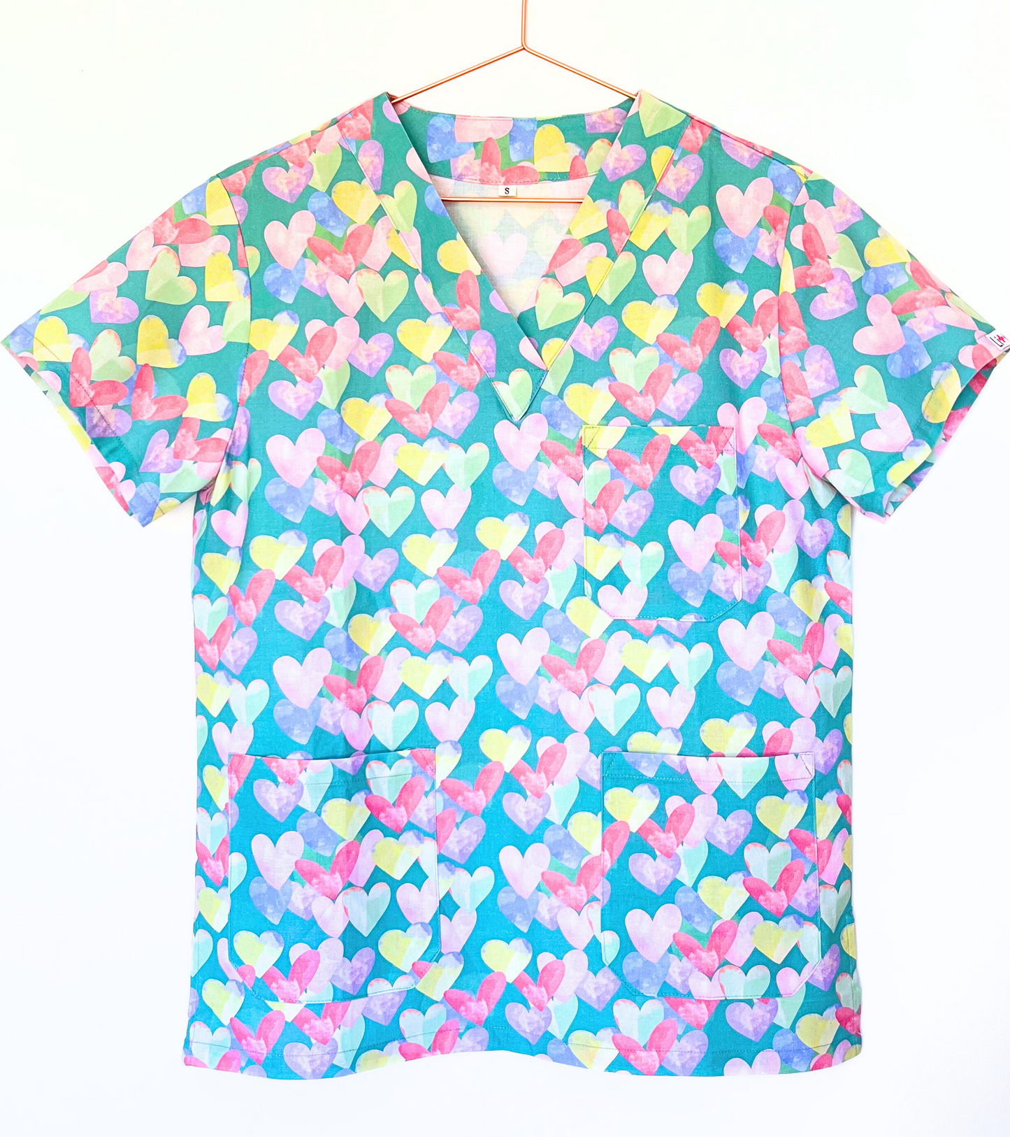 Flossy Hearts Scrub Top