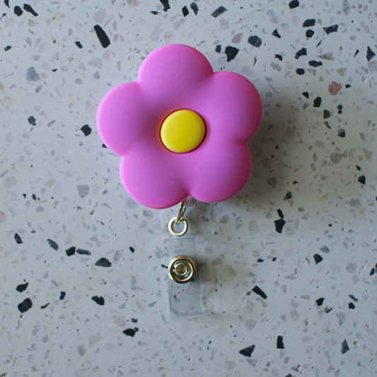 Purple Daisy Badge Reel