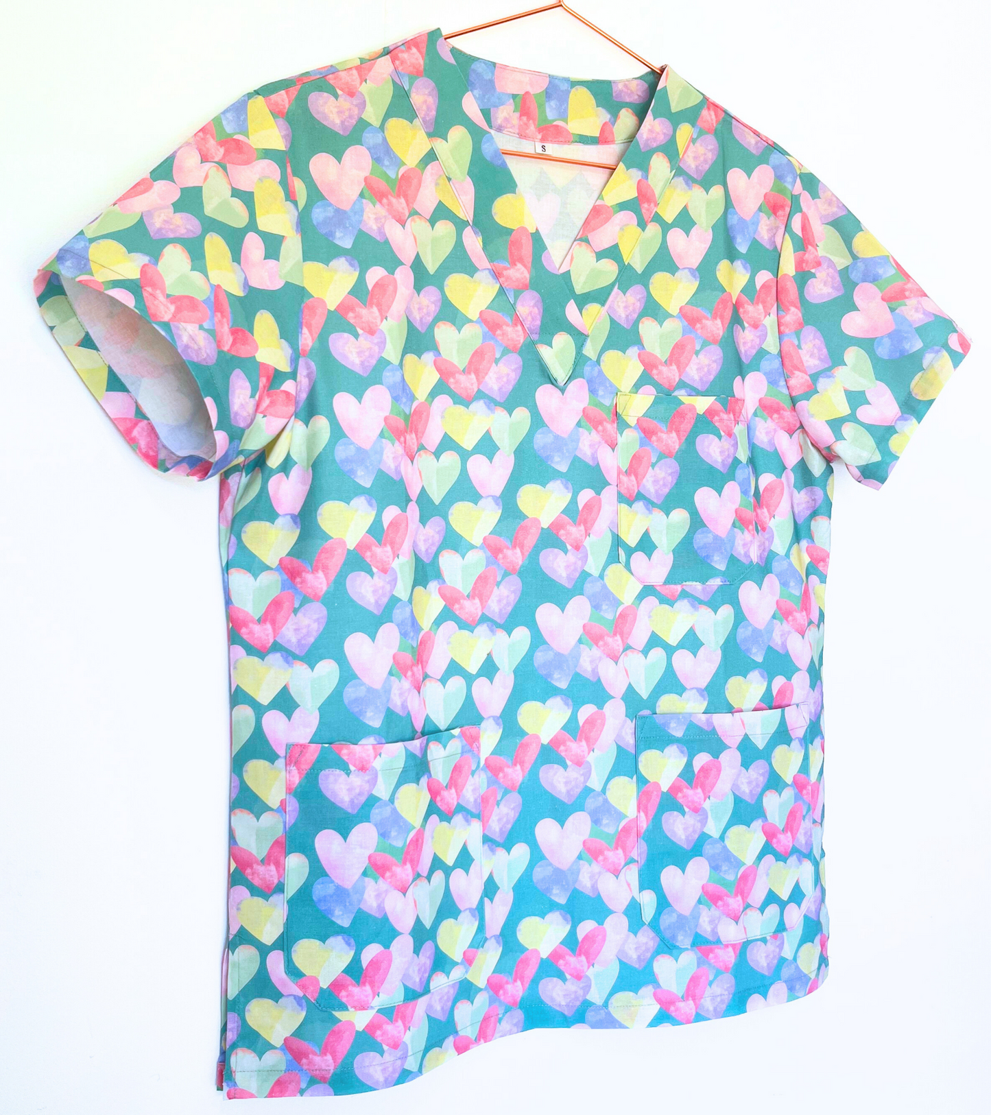 Flossy Hearts Scrub Top