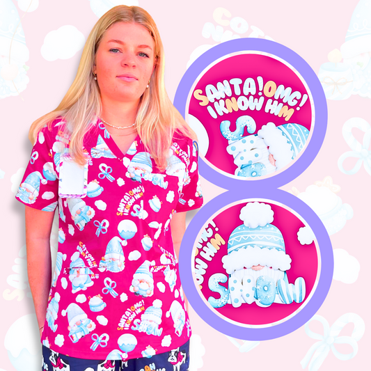 Santa OMG I Know Him Mix & Match Scrub Top