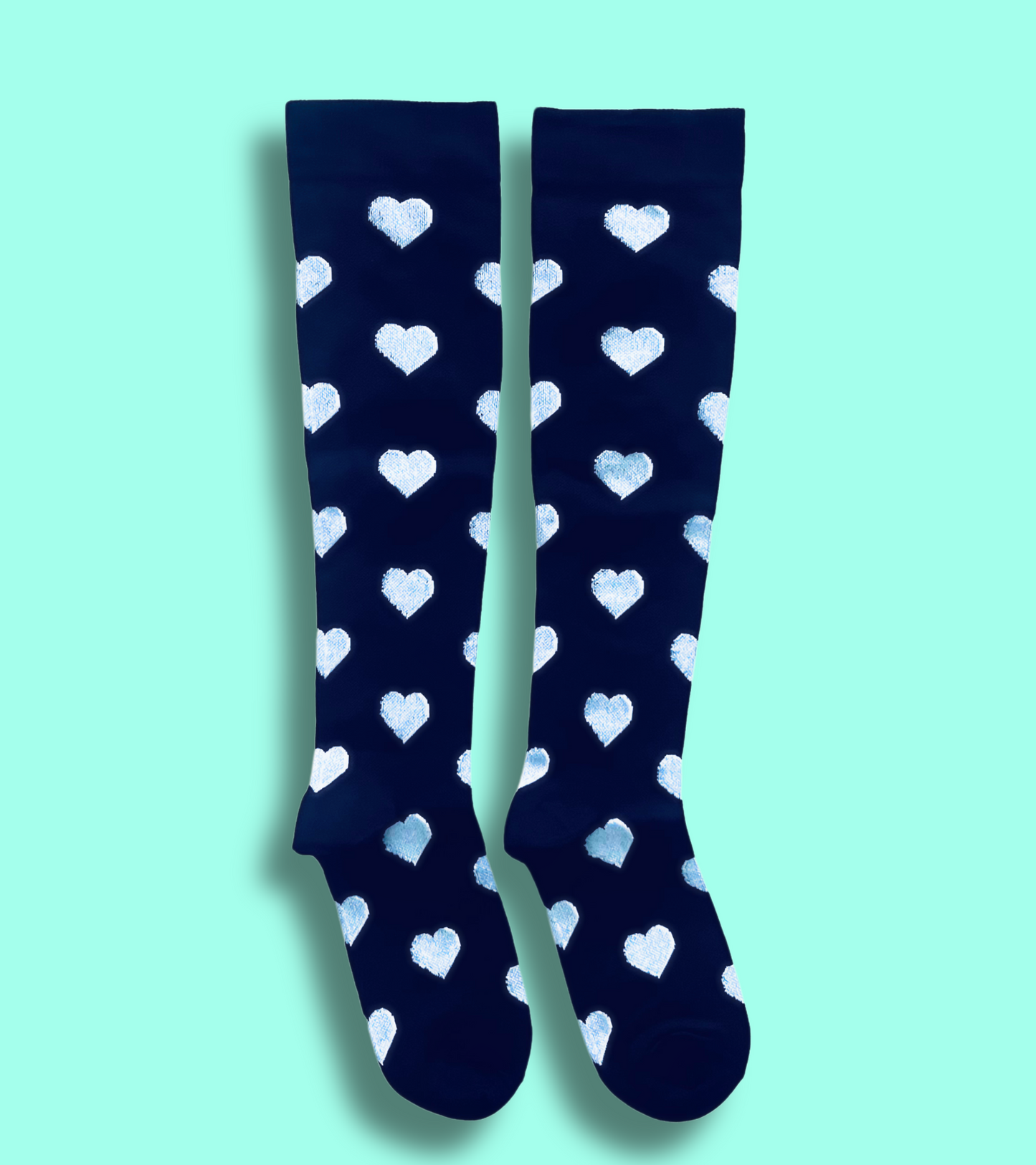 White Heart of Stone Compression Socks