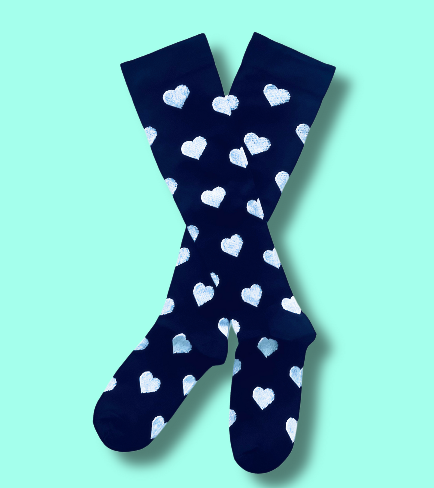 White Heart of Stone Compression Socks