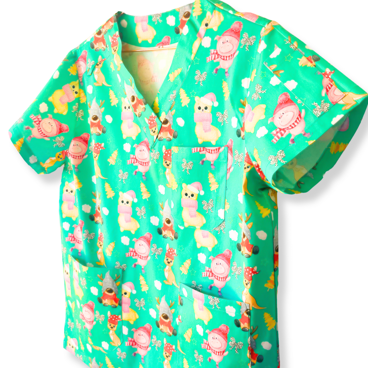 Beanie Xmas Scrub Top